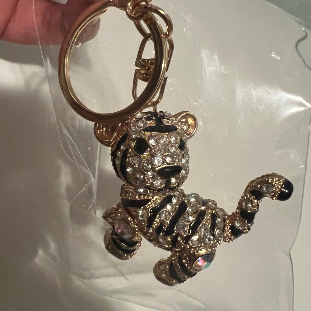 Gold and Black Tiger Keychain
